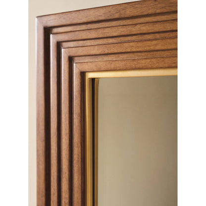 Cassia Rectangular Mirror by Lexington in satin gold. Made from metal, mirror in a traditional style.