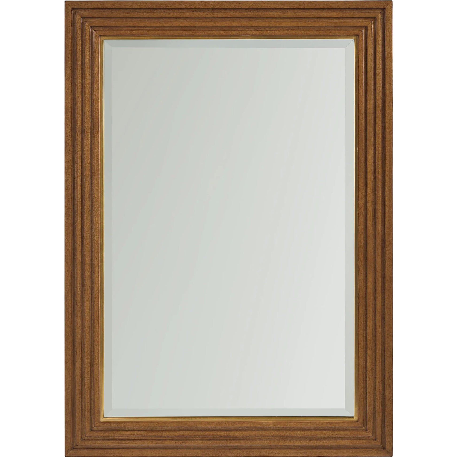 Cassia Rectangular Mirror by Lexington in satin gold. Made from metal, mirror in a traditional style.