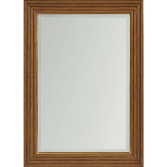 Cassia Rectangular Mirror by Lexington in satin gold. Made from metal, mirror in a unique style.