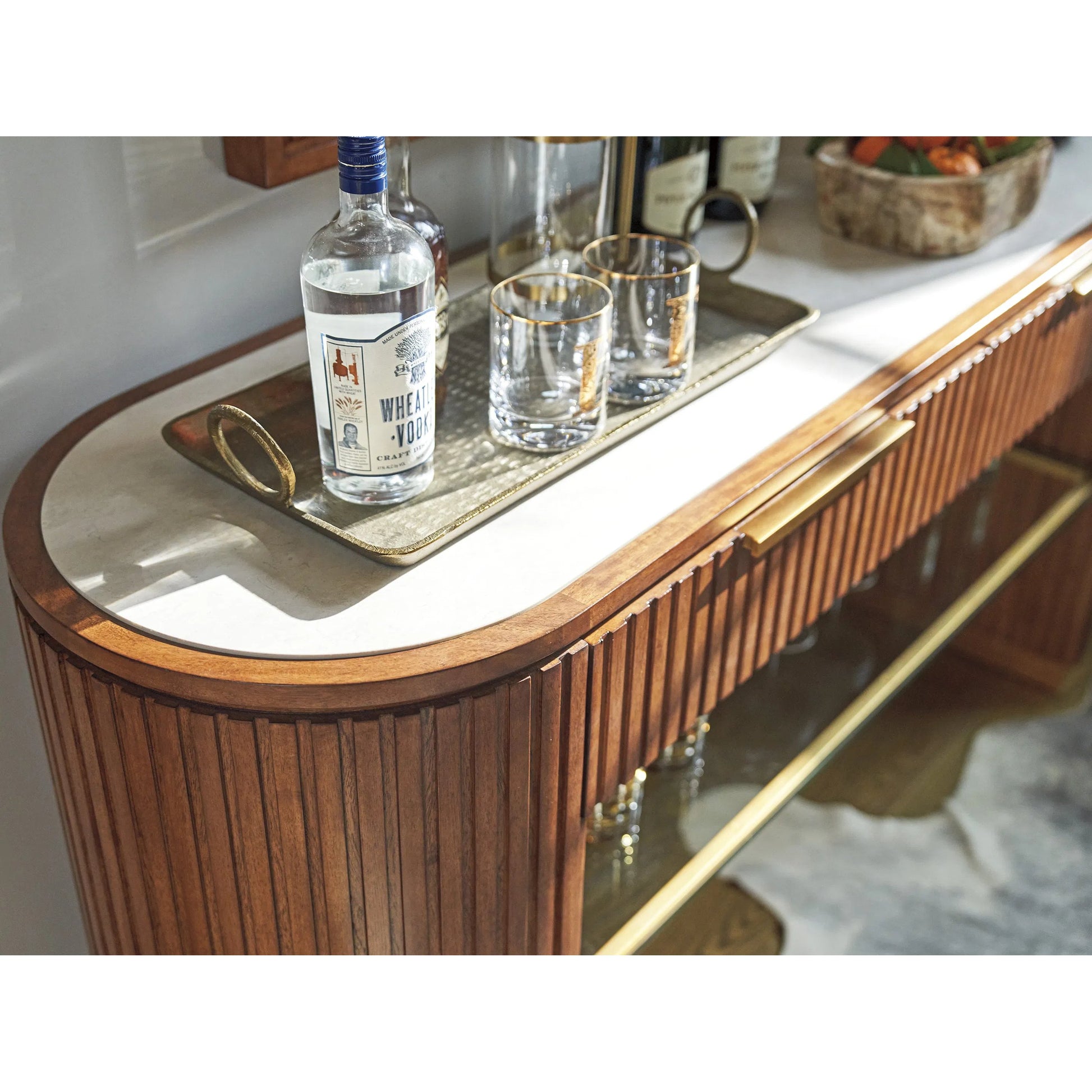 Dana Point Server by Lexington. Made from glass, metal, marble in a traditional style.