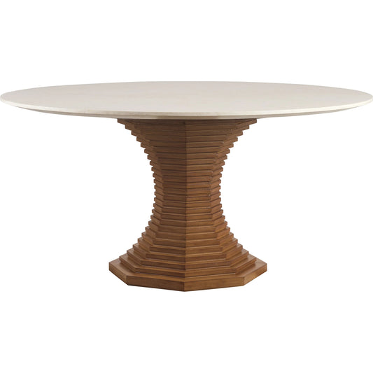 Cabrillo Round Dining Table by Lexington in cream, tan. Made from hickory, stone in a unique style.