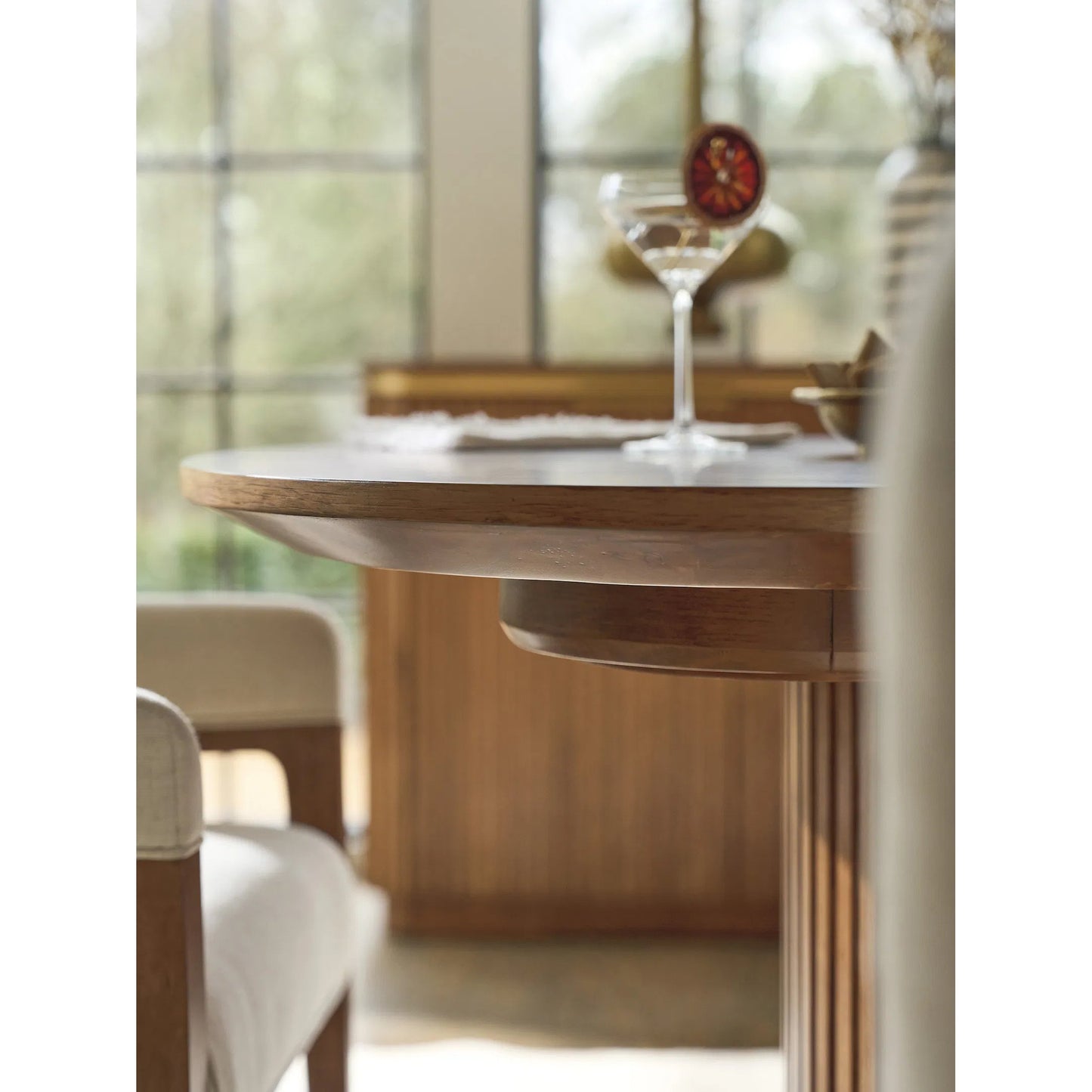 008 SI-2540535 | Closeup | Palomar Rectangular Dining Table by Lexington in tan. Made from hickory, stone in a unique style.