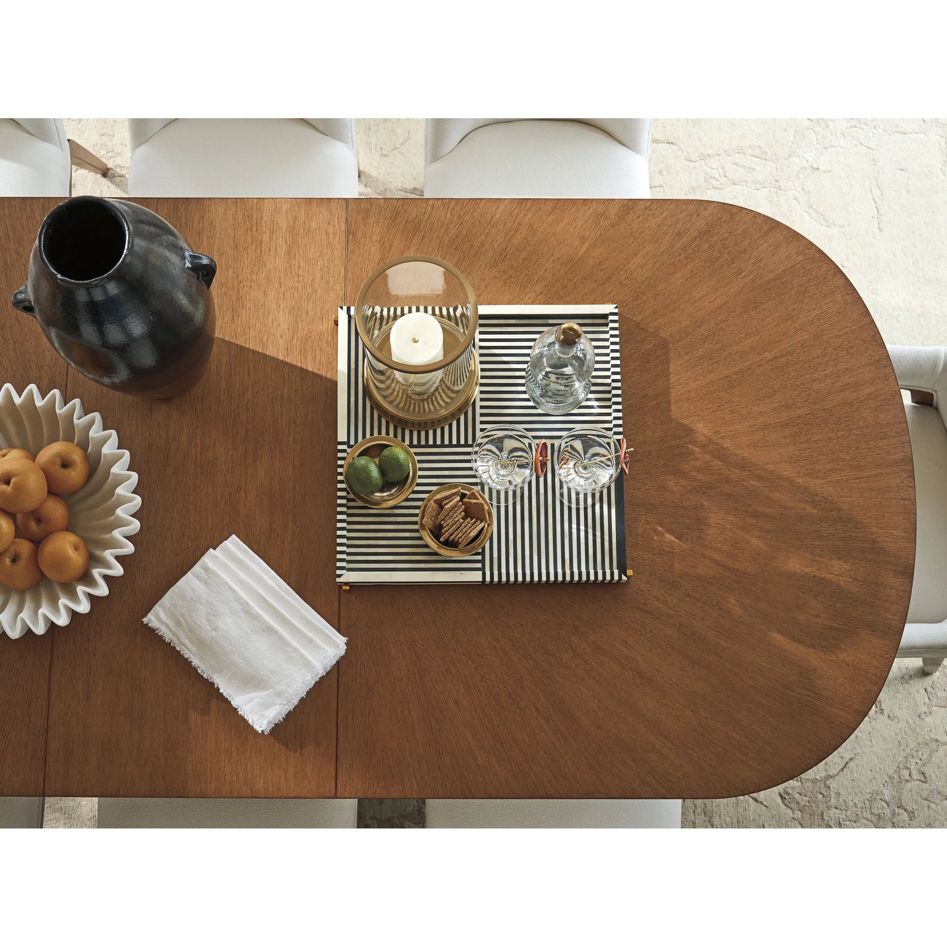 Palomar Rectangular Dining Table by Lexington in tan. Made from hickory, stone in a unique style.