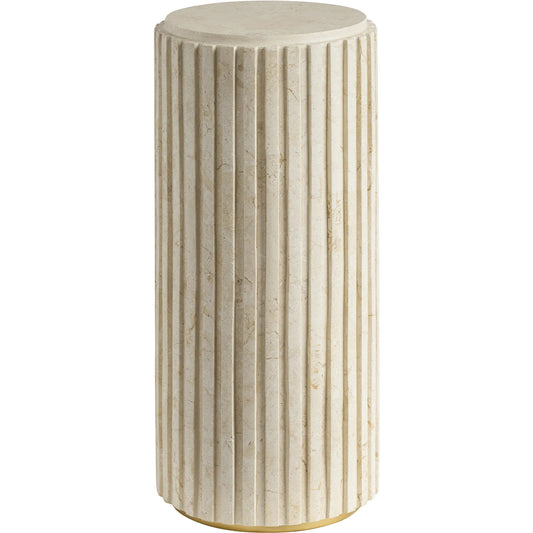 Culver Chairside Table by Lexington. Made from limestone in a unique style.