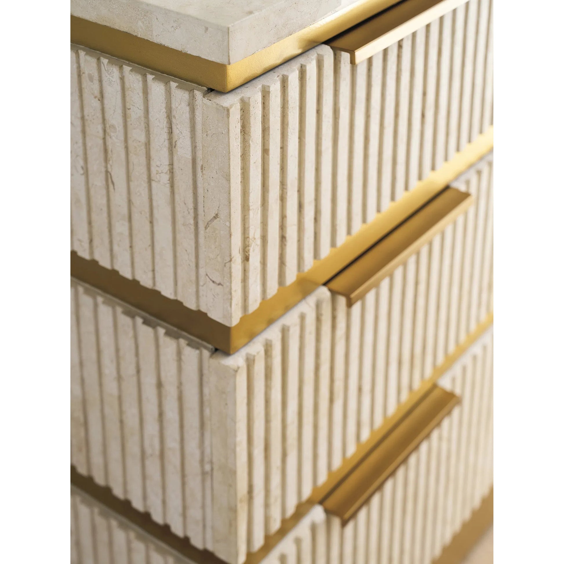 Montage Stone Hall Chest by Lexington. Made from limestone in a modern style.