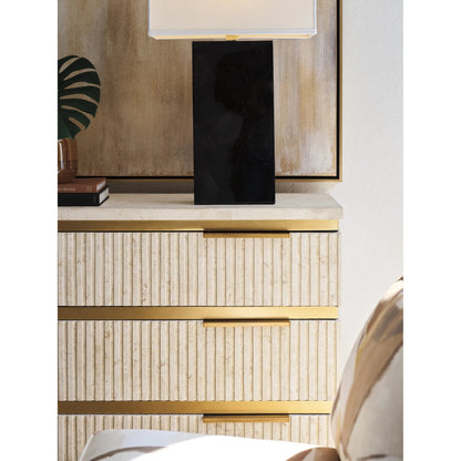 Montage Stone Hall Chest by Lexington. Made from limestone in a modern style.