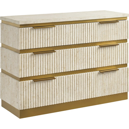 Montage Stone Hall Chest by Lexington. Made from limestone in a modern style.