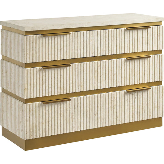 Montage Stone Hall Chest by Lexington. Made from limestone in a unique style.