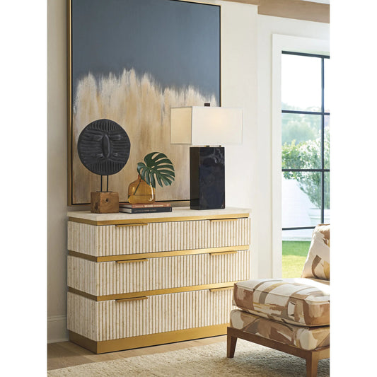 Montage Stone Hall Chest by Lexington. Made from limestone in a unique style.