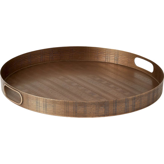 Kokoro Etched Round Tray by Global Views. Made from iron in a eclectic & global style.