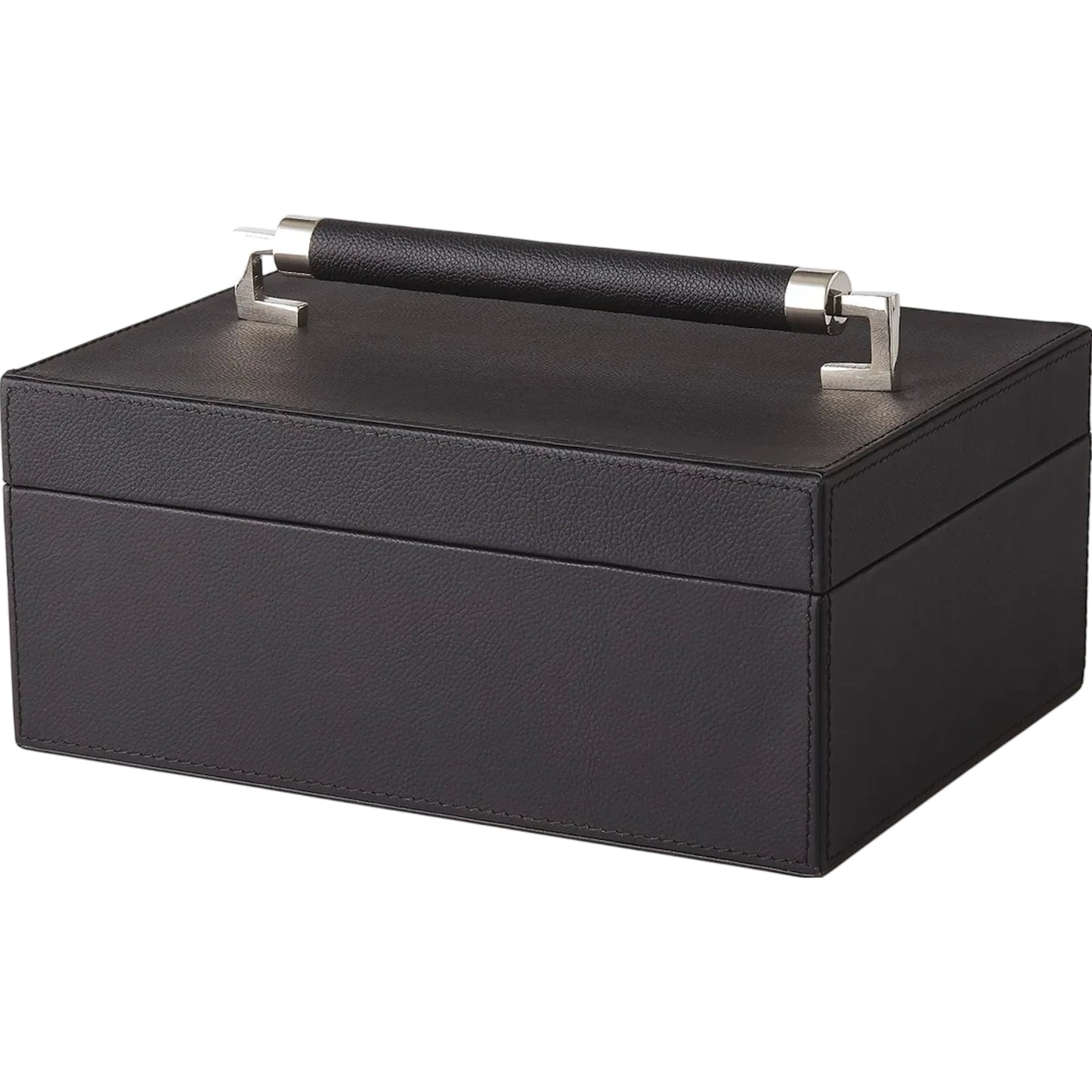 000 SI-2324704 | Primary Silo | Wrapped Leather Handle Box by Global Views in black and ivory. Made from unique in a modern style.