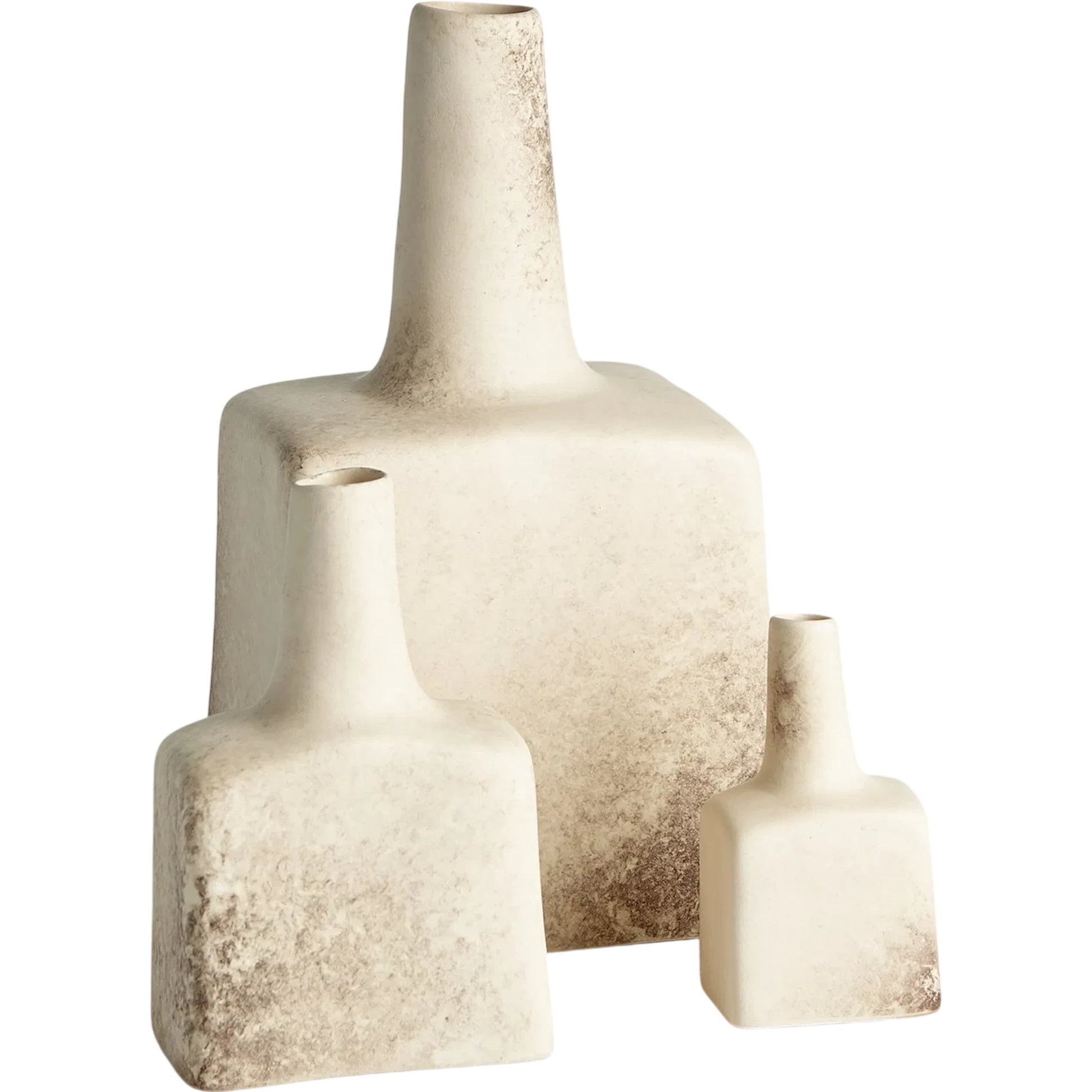Tall Stack Bottle by Global Views in reactive ivory. Made from earthenware in a eclectic & global style.