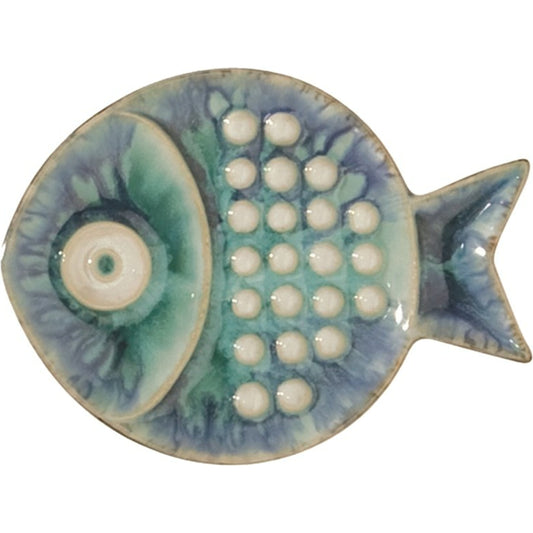 Fish Plate by Global Views. Made from ceramic in a coastal style.