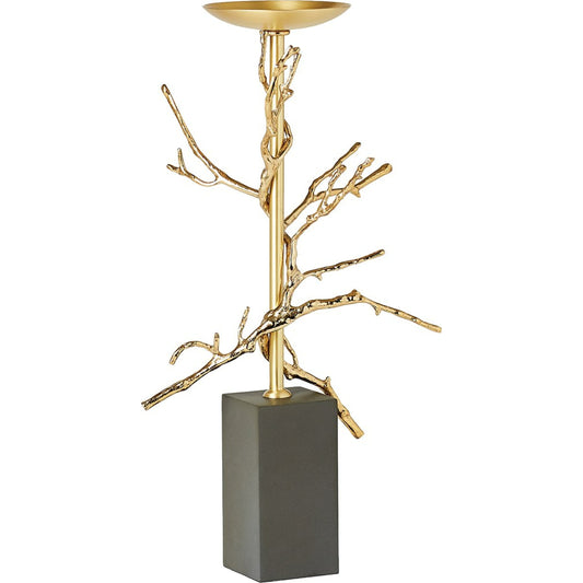 Twig Candle Holder by Global Views in brass. Made from brass, mild steel, cast iron in a modern style.