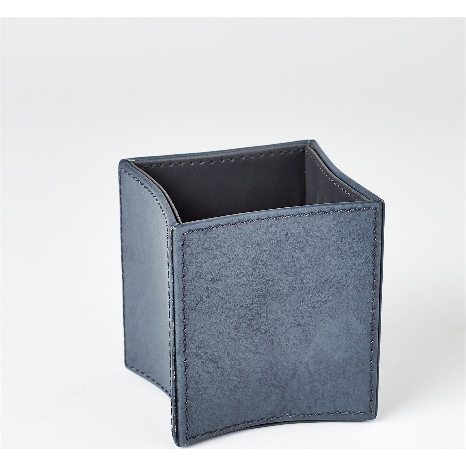 Folded Pencil Cup by Global Views. Made from leather in a modern style.