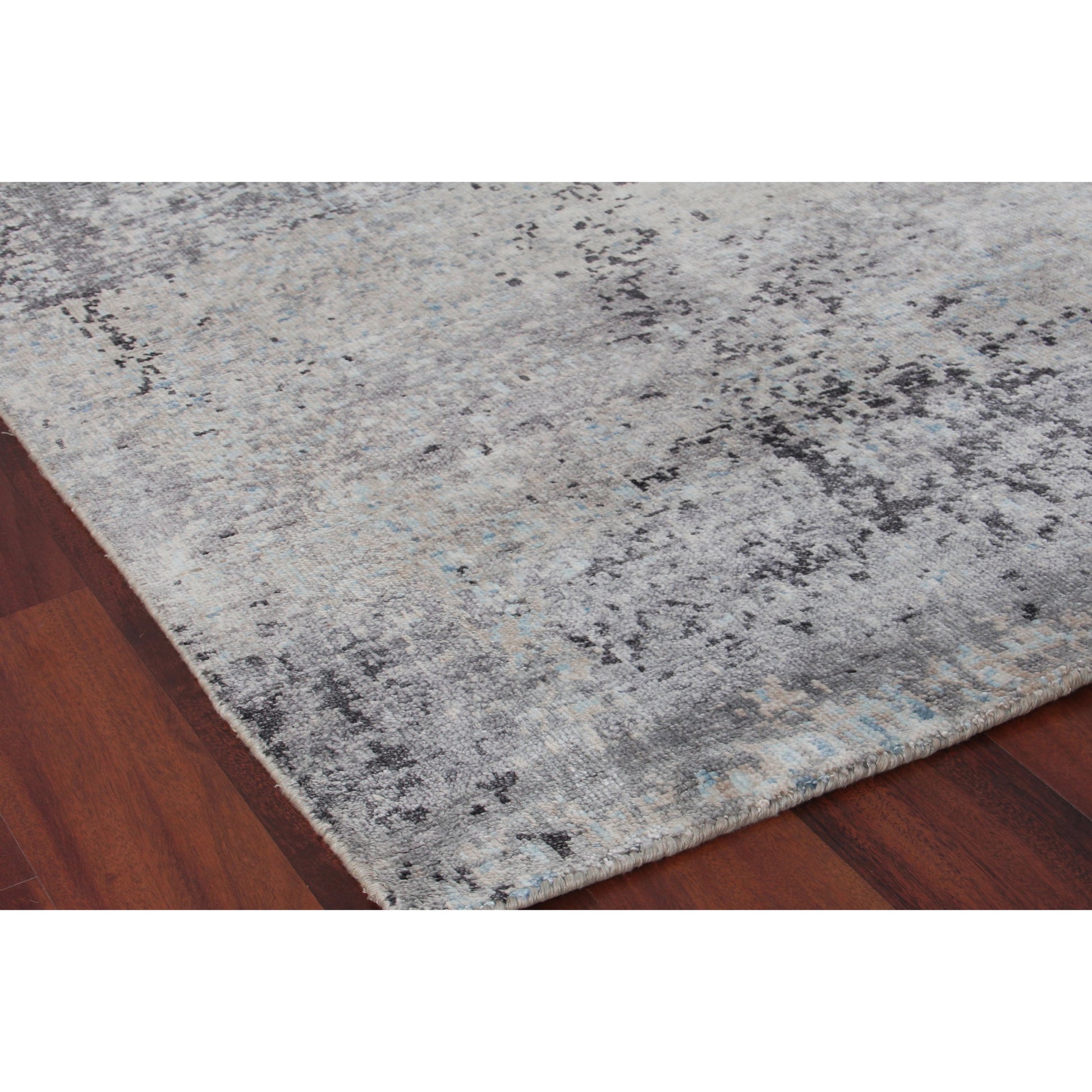 Fine Pure Silk Rug I by Exquisite Rugs in ivory, dark gray, multi. Made from silk in a unique style.