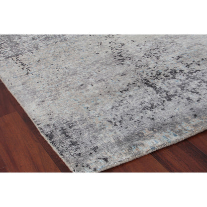 Fine Pure Silk Rug I by Exquisite Rugs in ivory, dark gray, multi. Made from silk in a unique style.