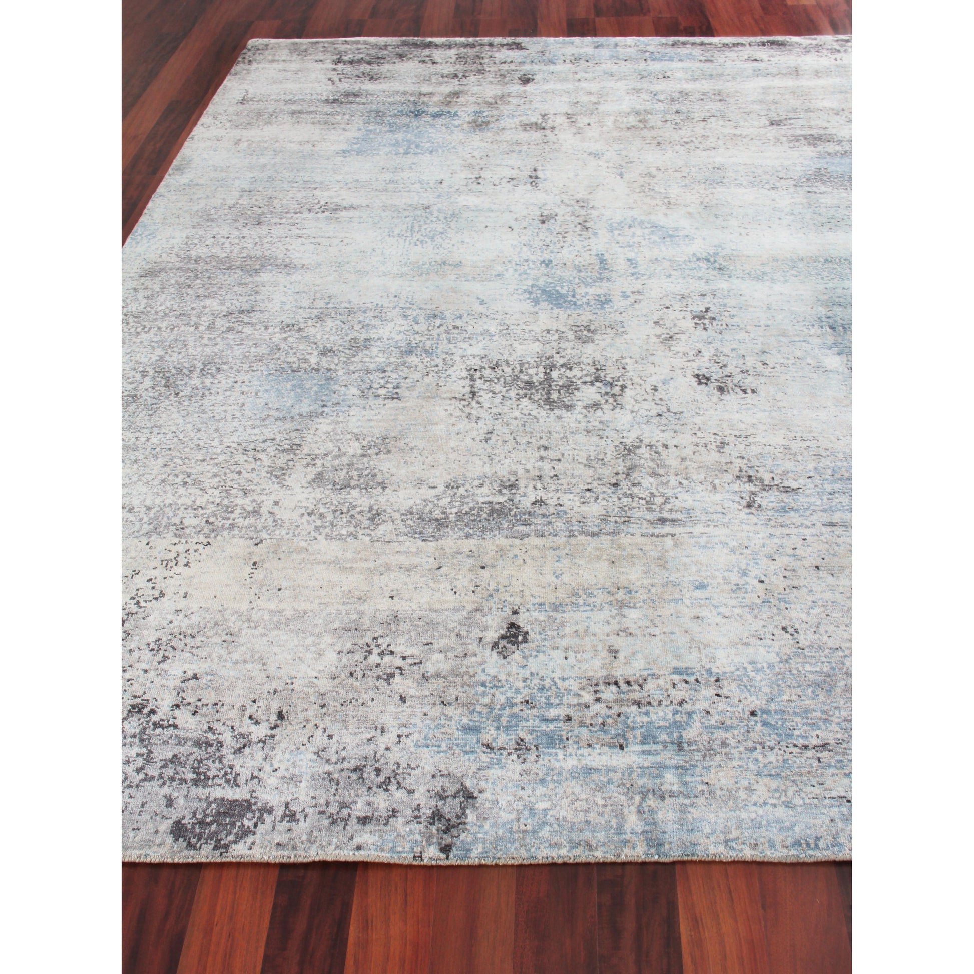 Fine Pure Silk Rug I by Exquisite Rugs in ivory, dark gray, multi. Made from silk in a unique style.