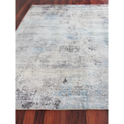 Fine Pure Silk Rug I by Exquisite Rugs in ivory, dark gray, multi. Made from silk in a unique style.