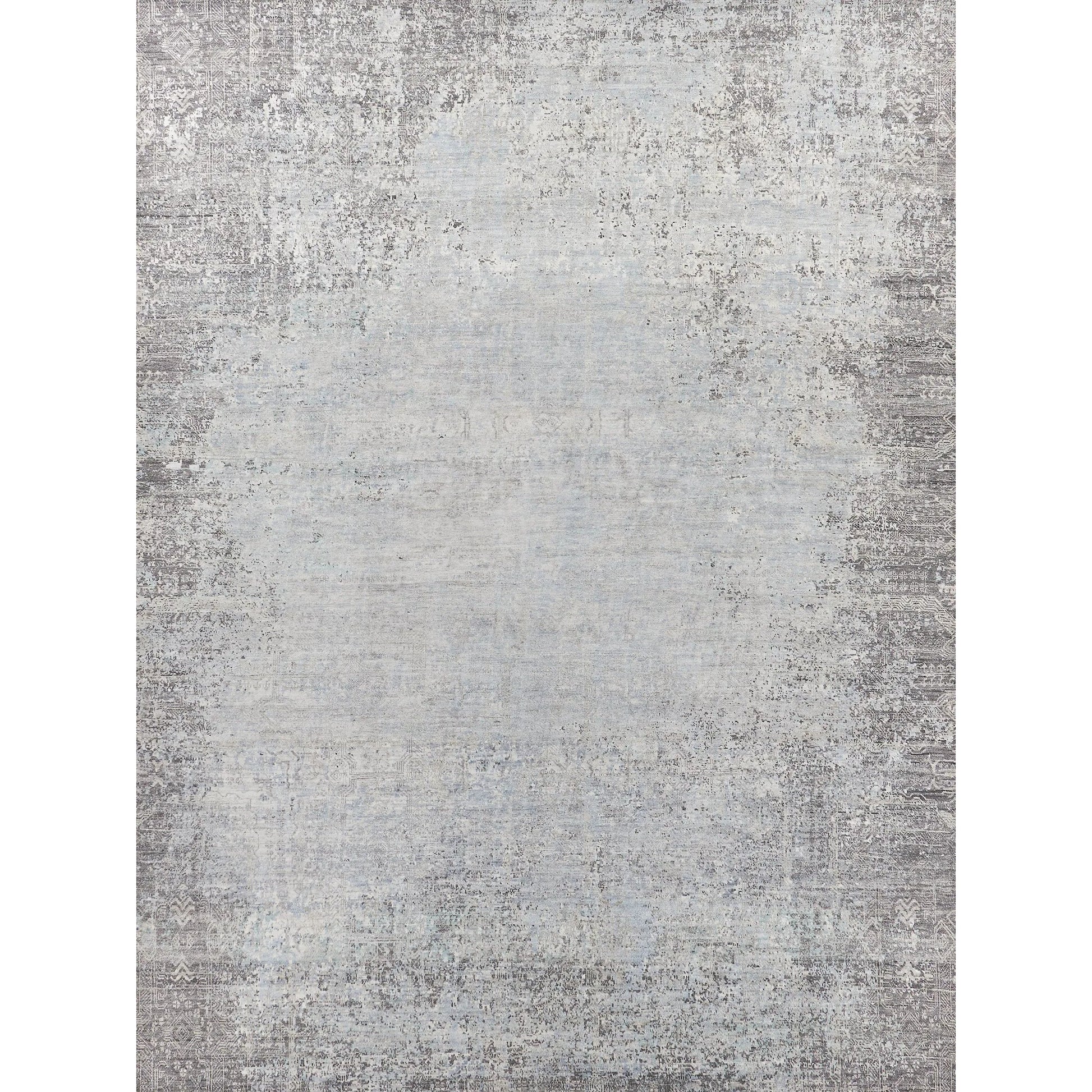 Fine Pure Silk 4214 Rug by Exquisite Rugs in ivory, dark gray, multi. Made from silk in a unique style.