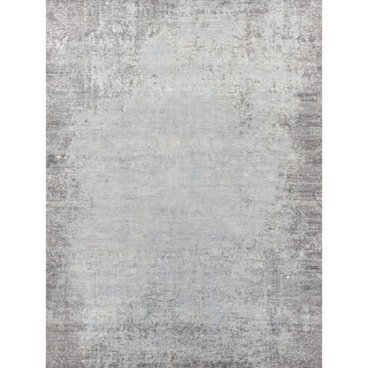 Fine Pure Silk 4214 Rug by Exquisite Rugs in ivory, dark gray, multi. Made from silk in a unique style.