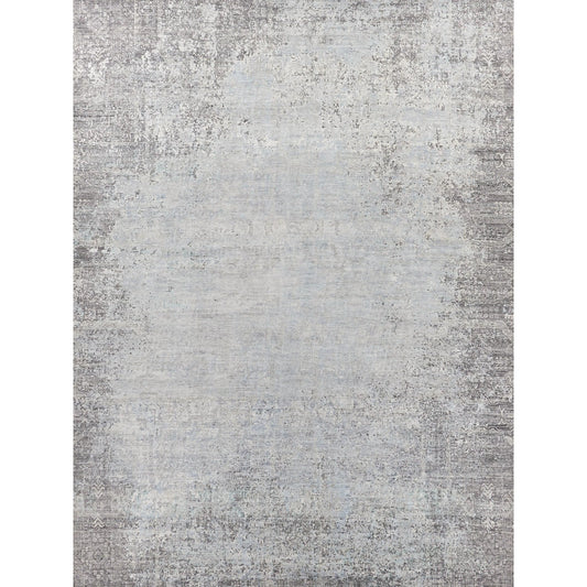 Fine Pure Silk 4214 Rug by Exquisite Rugs in ivory, dark gray, multi. Made from silk in a unique style.