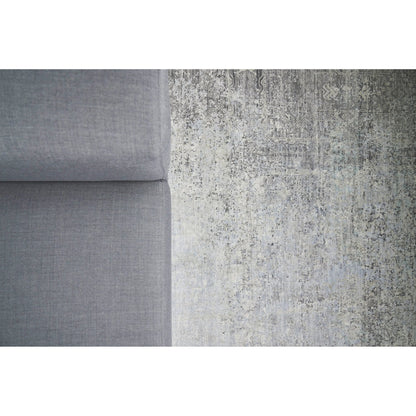 Fine Pure Silk 4214 Rug by Exquisite Rugs in ivory, dark gray, multi. Made from silk in a unique style.