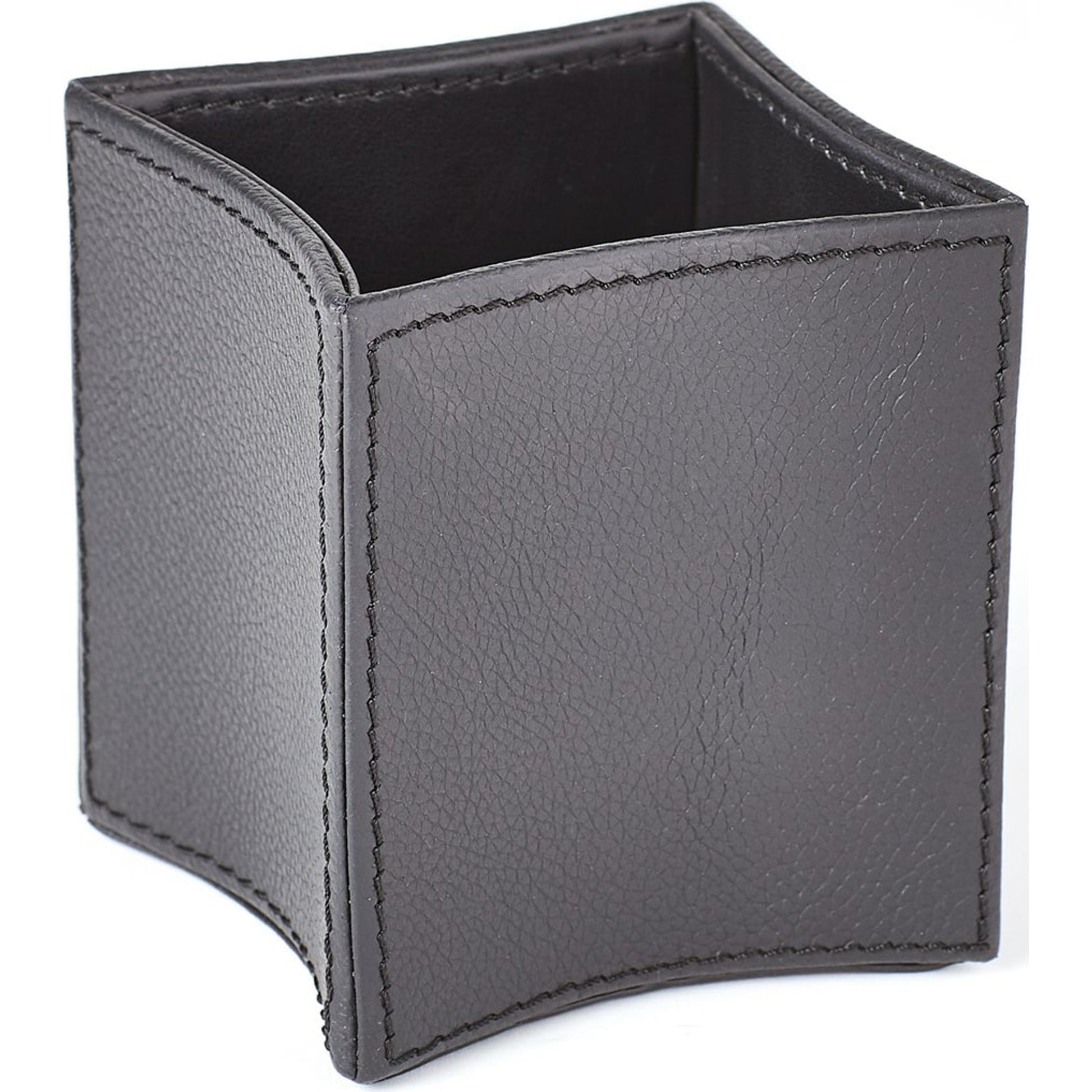 Folded Pencil Cup by Global Views. Made from leather in a modern style.