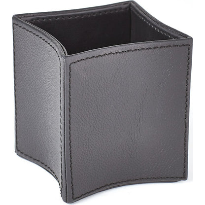 Folded Pencil Cup by Global Views. Made from leather in a modern style.