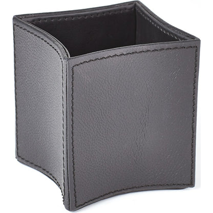 Folded Pencil Cup by Global Views. Made from leather in a modern style.