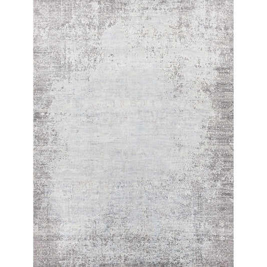 Fine Pure Silk 4214 Rug by Exquisite Rugs in ivory/dark gray/multi. Made from ivory in a unique style.