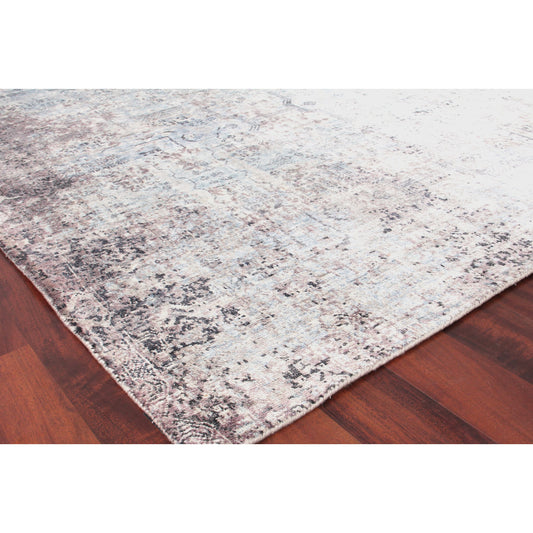 Fine Pure Silk 4214 Rug by Exquisite Rugs in ivory/dark gray/multi. Made from ivory in a unique style.
