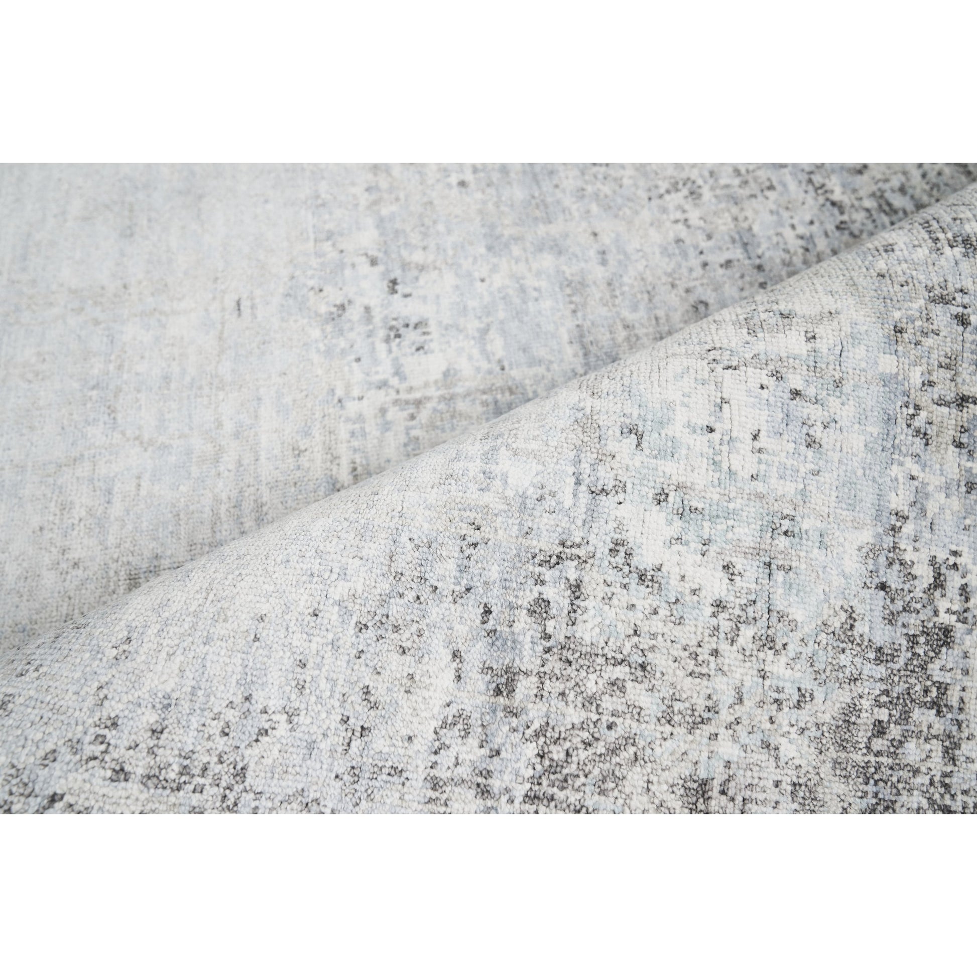 Fine Pure Silk 4214 Rug by Exquisite Rugs in ivory, dark gray, multi. Made from silk in a unique style.