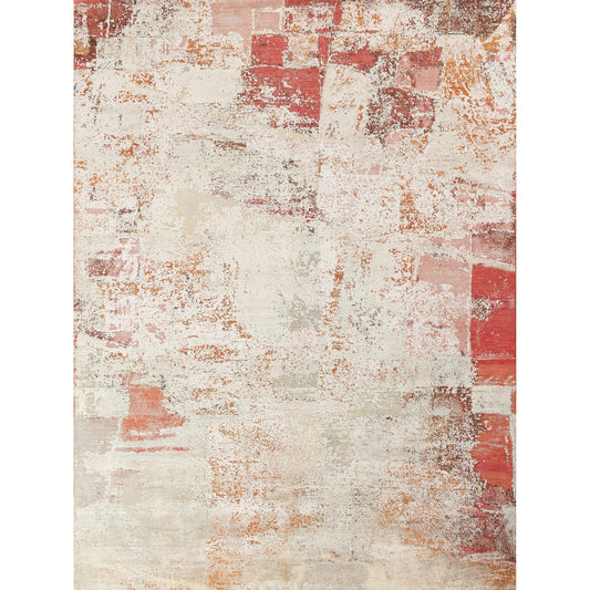 Fine Pure Silk Rug by Exquisite Rugs in beige, orange, gold. Made from silk in a unique style.