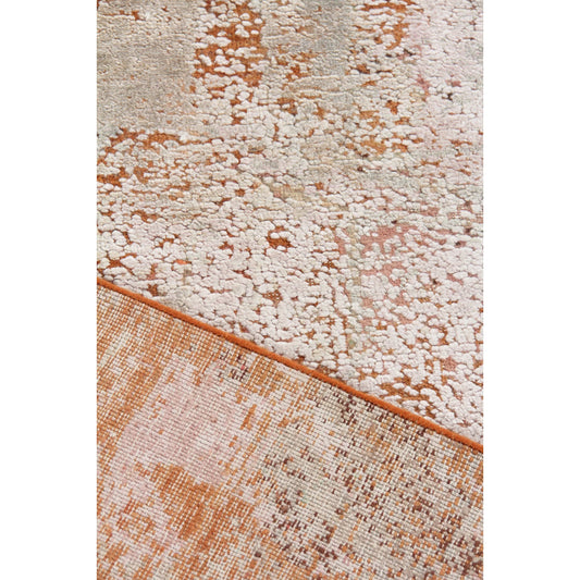 Fine Pure Silk 4215 Rug by Exquisite Rugs in beige, orange, gold. Made from silk in a unique style.