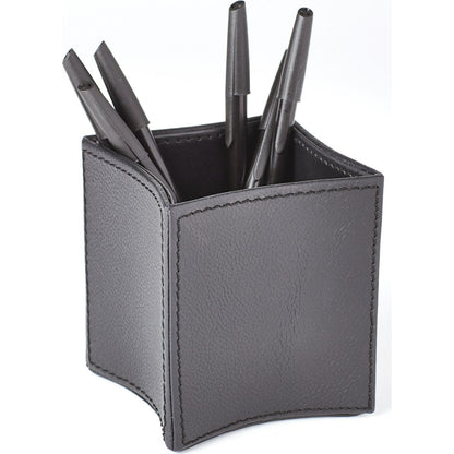 Folded Pencil Cup by Global Views. Made from leather in a modern style.
