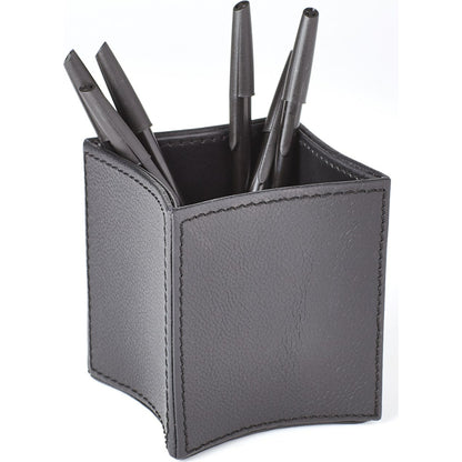 Folded Pencil Cup by Global Views. Made from leather in a modern style.