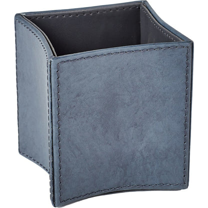 Folded Pencil Cup by Global Views. Made from leather in a modern style.