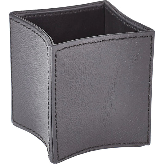 Folded Pencil Cup by Global Views. Made from leather in a modern style.
