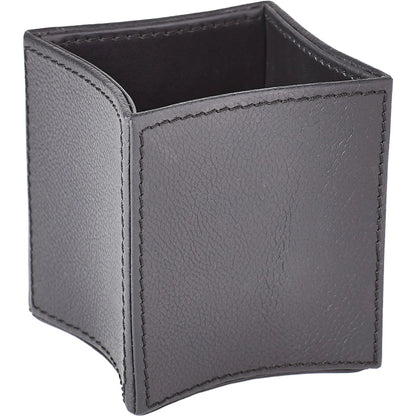 Folded Pencil Cup by Global Views. Made from leather in a modern style.