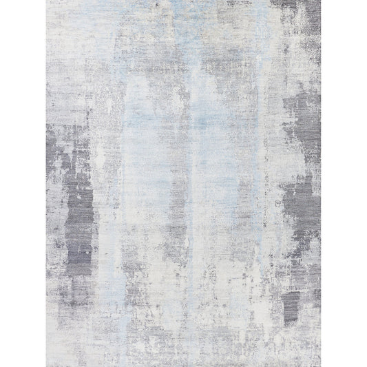 Fine Pure Silk Rug - Silver, Gray by Exquisite Rugs in silver/gray. Made from unique in a unique style.