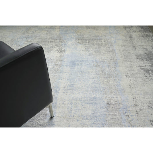 Fine Pure Silk 4221 Rug by Exquisite Rugs in silver, gray. Made from silk in a unique style.