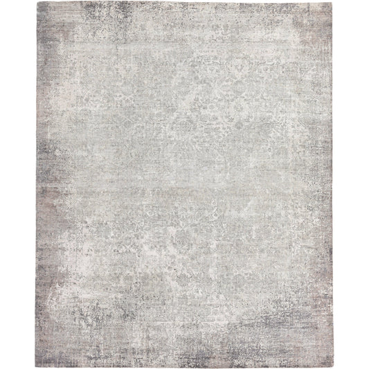 Fine Pure Silk Rug by Exquisite Rugs in silver, ivory. Made from silk in a unique style.