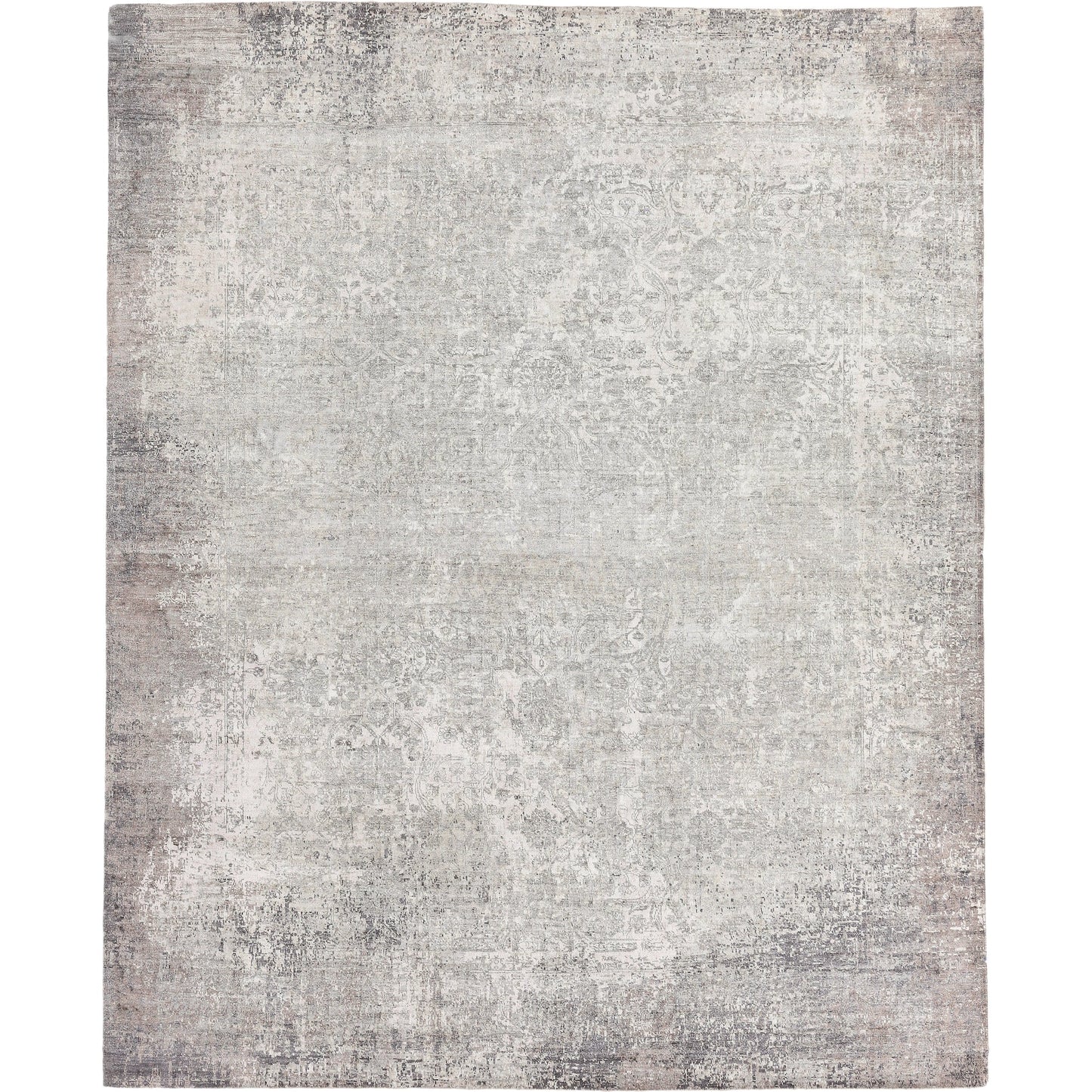000 SI-2101248,SI-2222046,SI-2293691,SI-2384080,SI-2384081 | Primary Silo | Fine Pure Silk Rug by Exquisite Rugs in silver, ivory. Made from silk in a unique style.