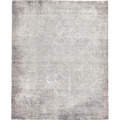 Fine Pure Silk Rug by Exquisite Rugs in silver, ivory. Made from silk in a unique style.