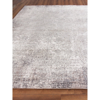 Fine Pure Silk Rug by Exquisite Rugs in silver, ivory. Made from silk in a unique style.