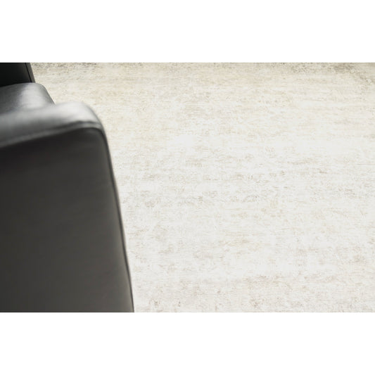Fine Pure Silk Rug - Silver, Ivory by Exquisite Rugs in silver/ivory. Made from ivory in a unique style.