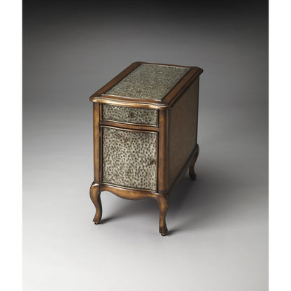 Bosworth Chairside Table by Butler Specialty Company in multi-color and heritage. Made from gemelina wood solids, mdf, aluminum in a modern style.