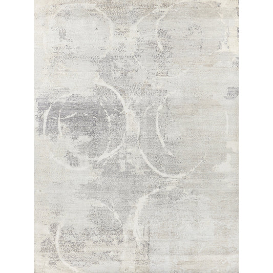 Fine Pure Silk 4223 Rug by Exquisite Rugs in gray, ivory. Made from silk in a unique style.