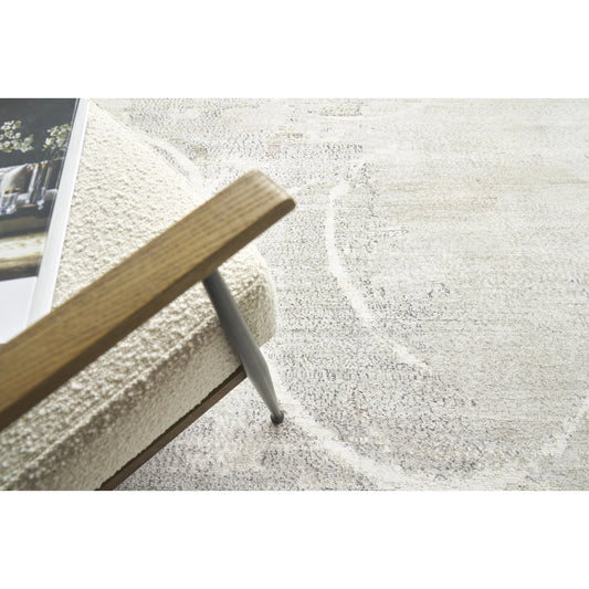 Fine Pure Silk 4223 Rug by Exquisite Rugs in gray, ivory. Made from silk in a unique style.